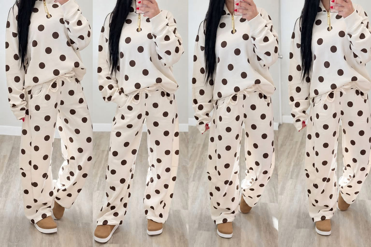 Fleece Polka Dot Barrel Leg set