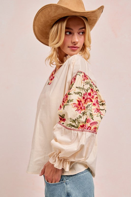 Woven Embroidered Blouse