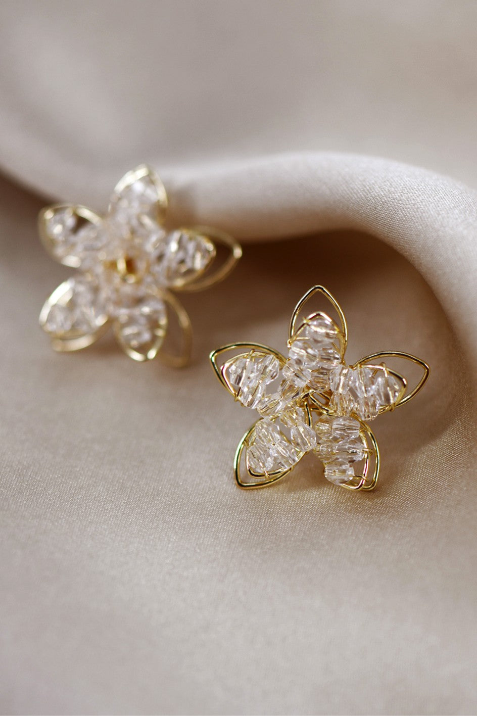 Crystal Flower Stud Earrings