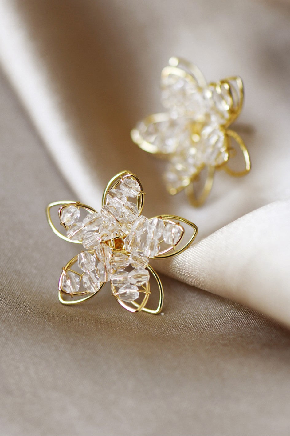 Crystal Flower Stud Earrings
