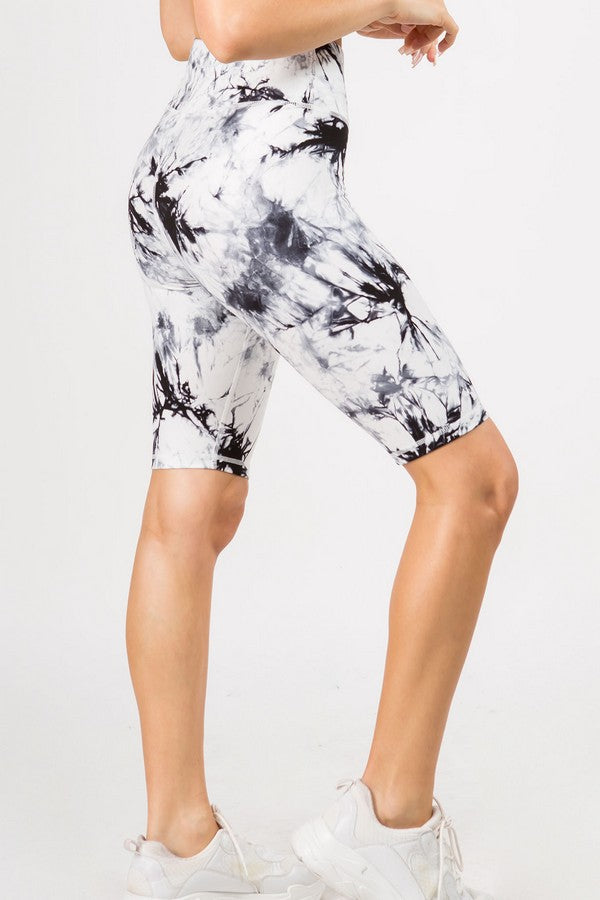 Grey Splatter Biker Short