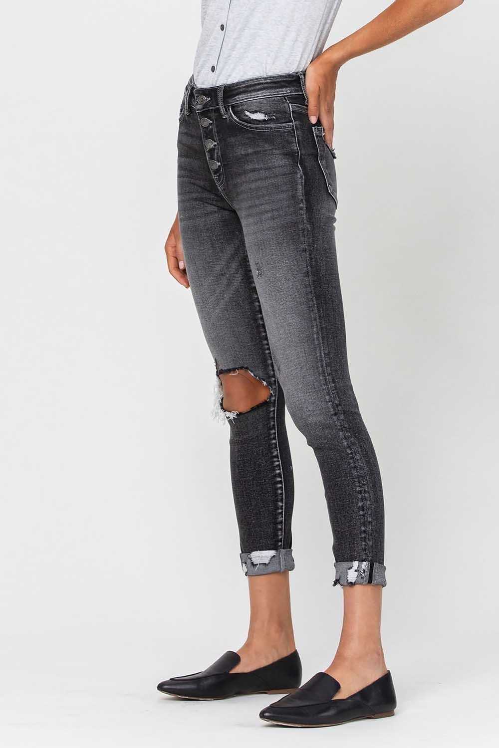 Vervet Buttonfly Cuffed Skinny Jeans