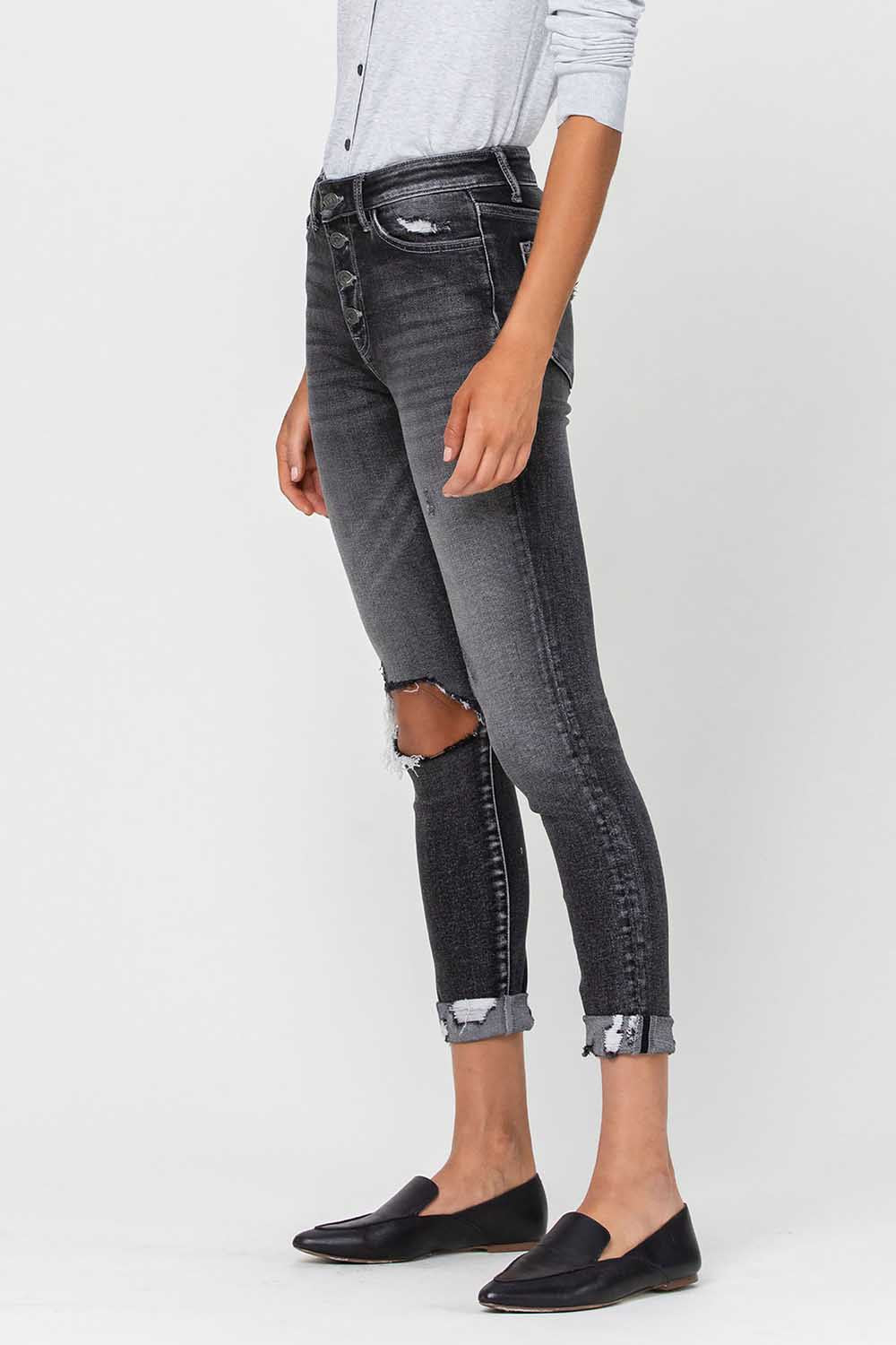 Vervet Buttonfly Cuffed Skinny Jeans