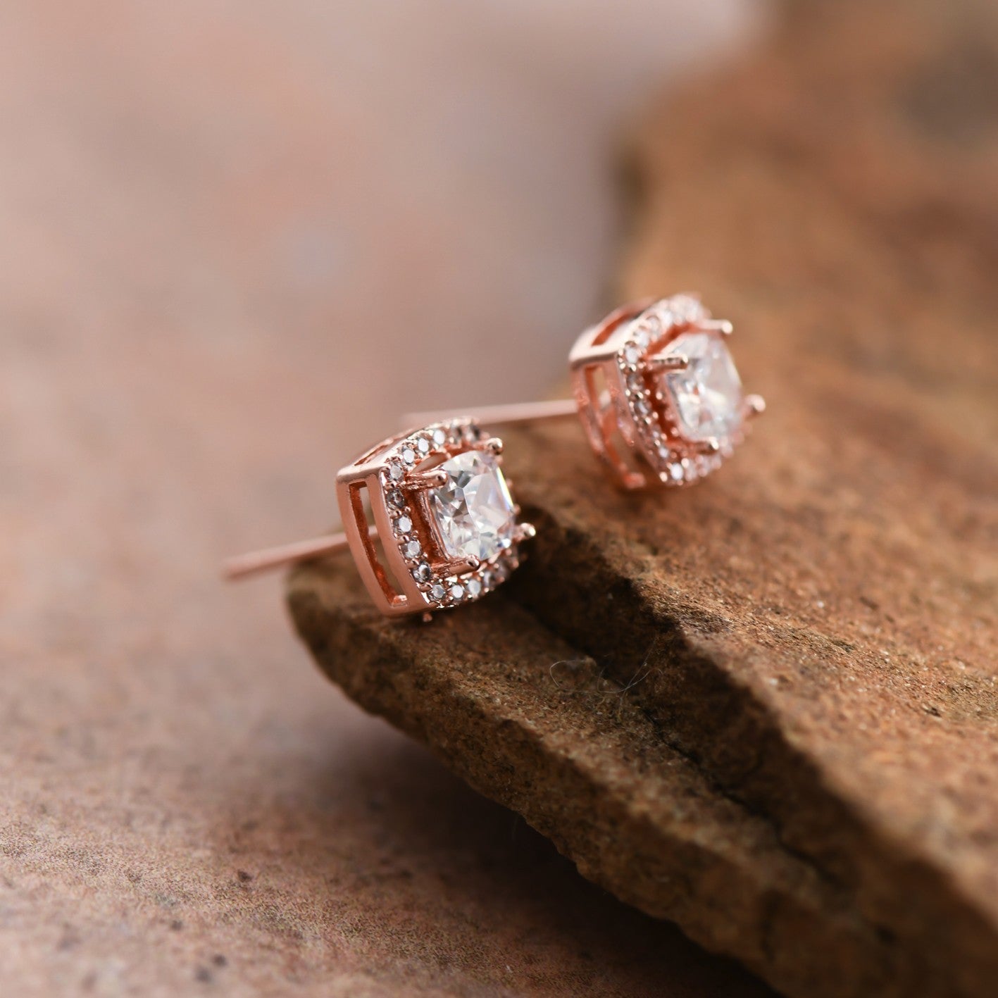 Dainty Square Stud Earrings