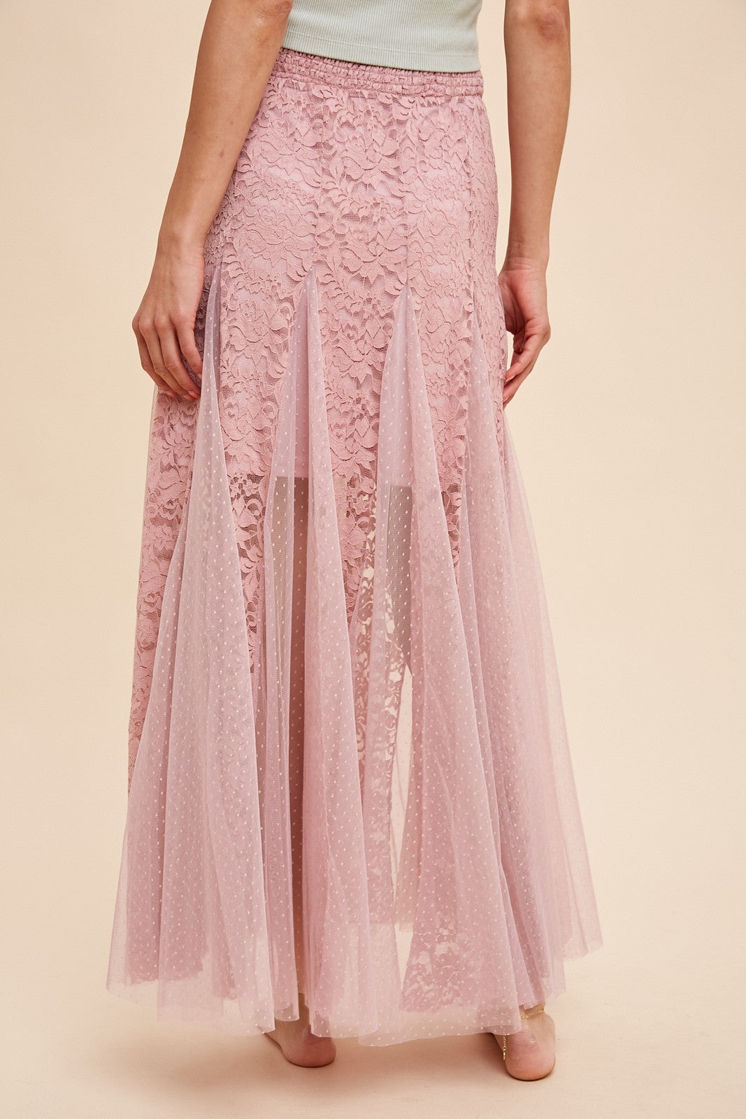 Blush Lace Maxi Skirt