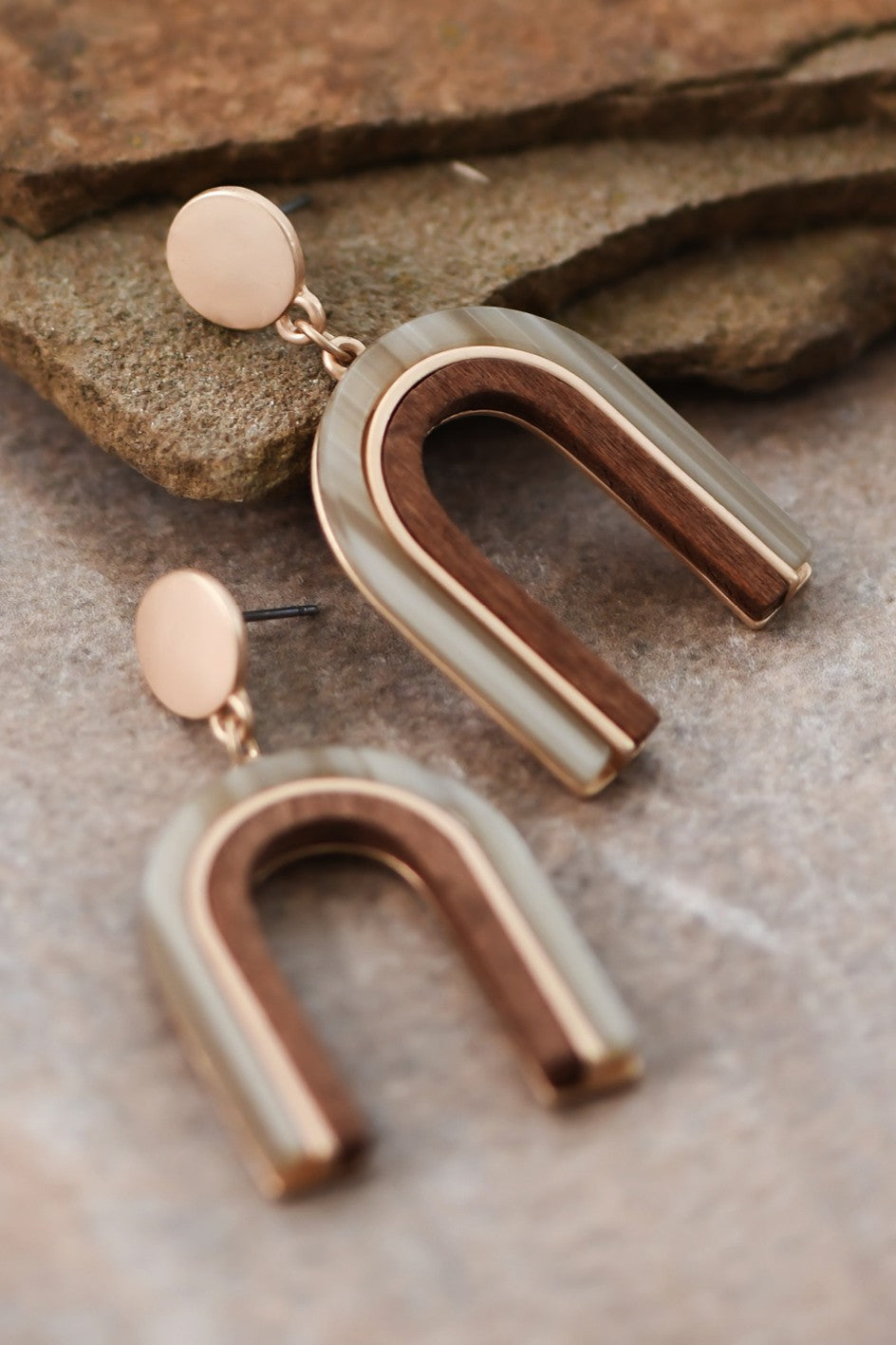 Wood Drop Earrings