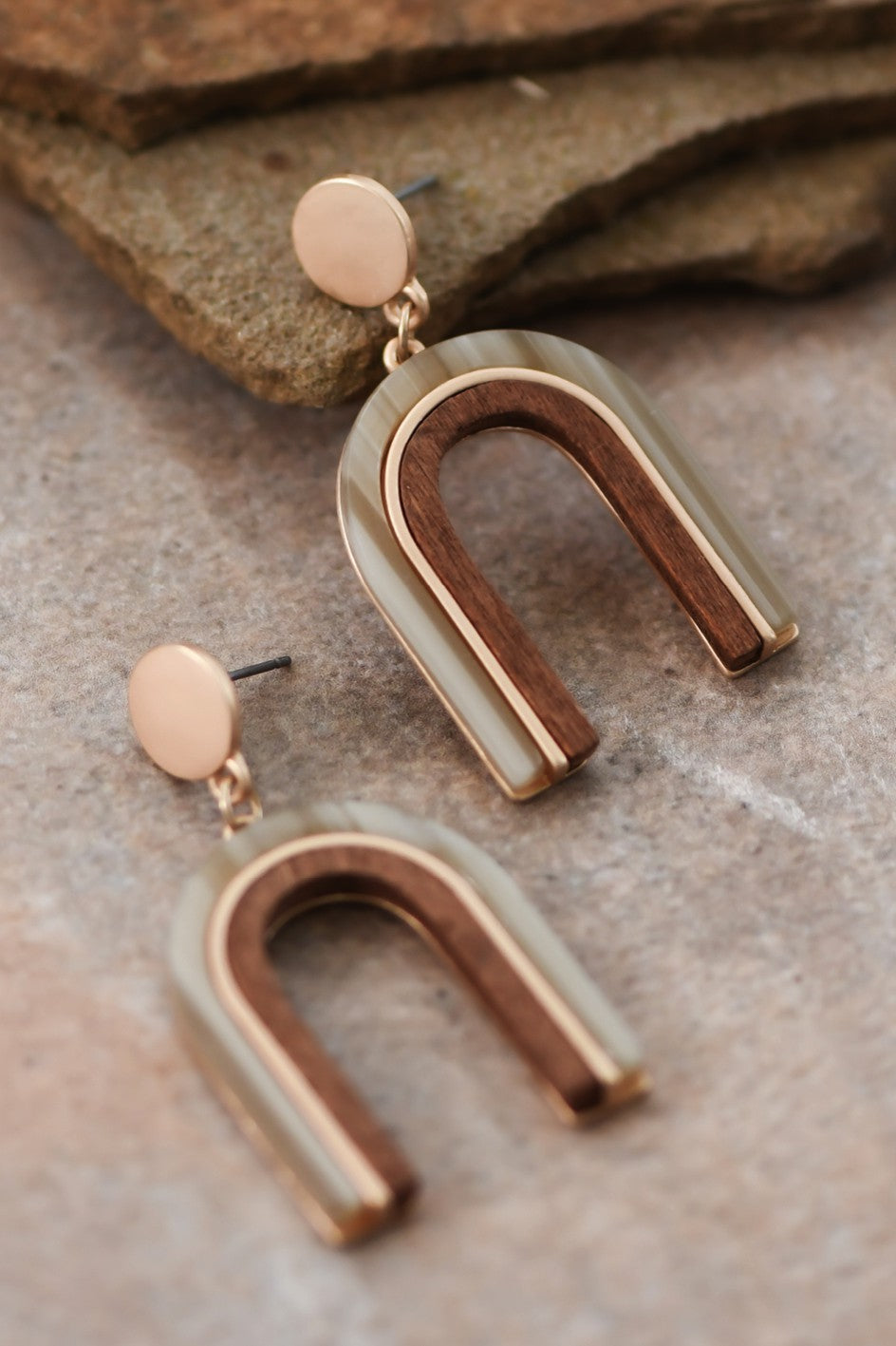 Wood Drop Earrings