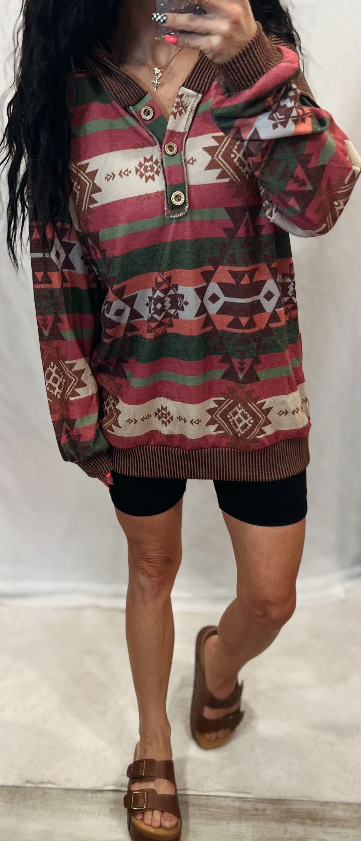 Multi Color Hooded Top
