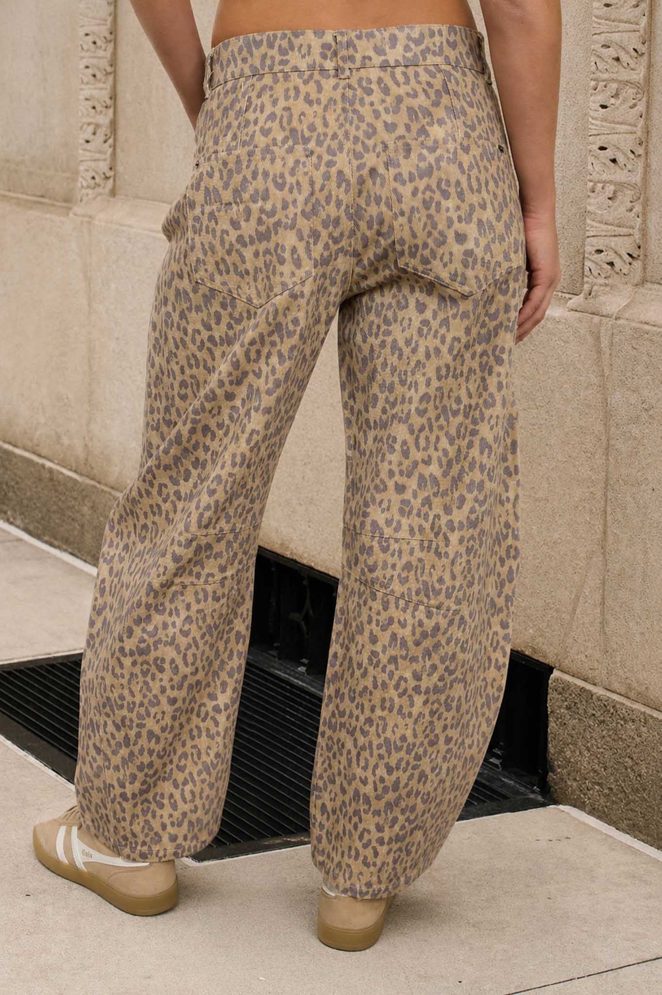 Leopard Barrel Denim Jeans