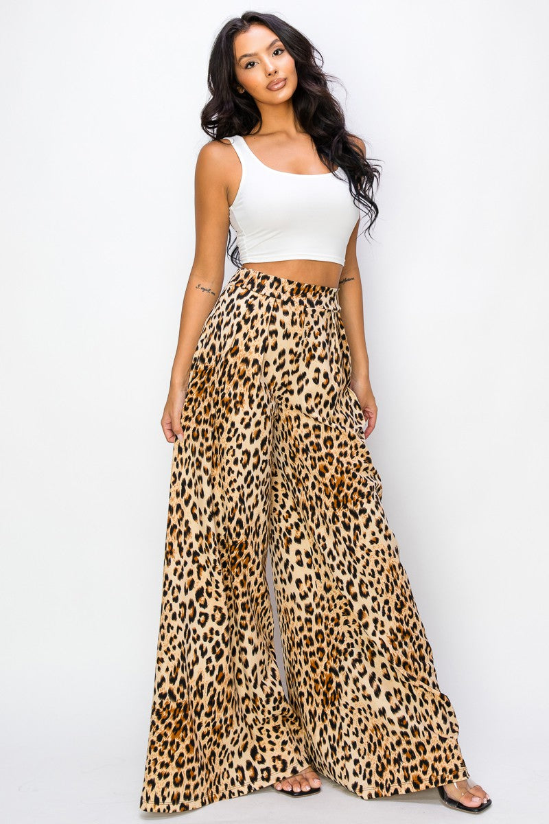 The Leopard Wide Leg Pants