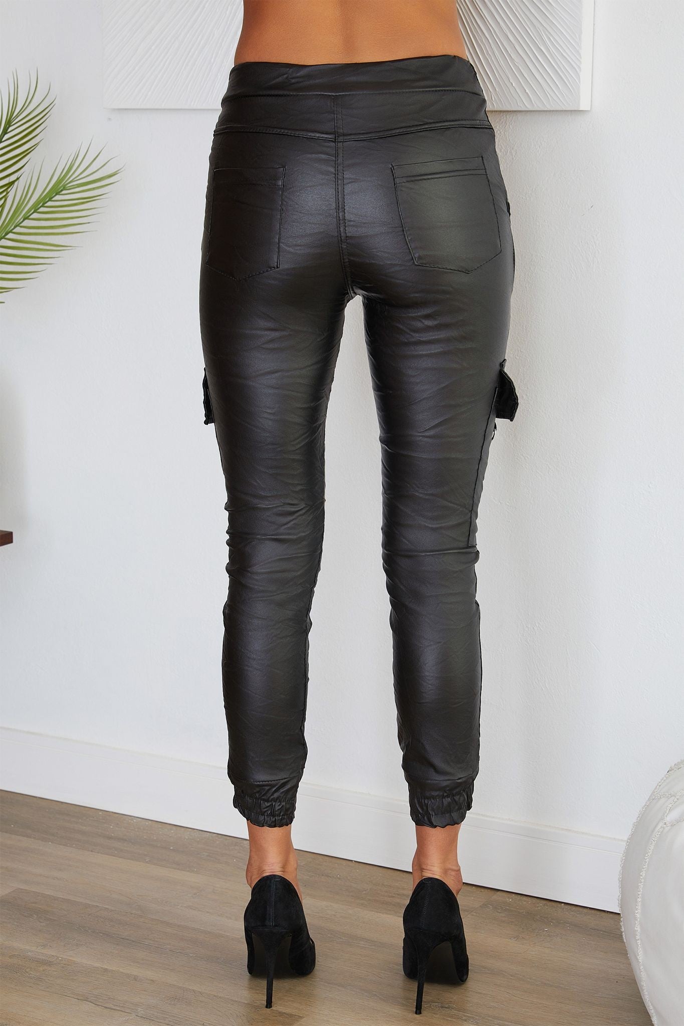 Crinkle Cargo Jogger Pants