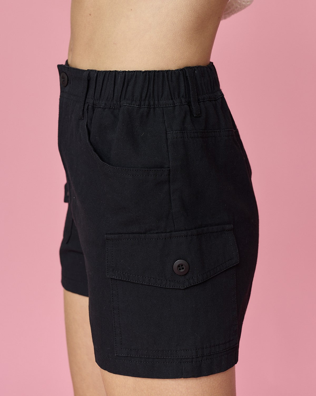 Stretchy Back Denim Cargo Shorts 