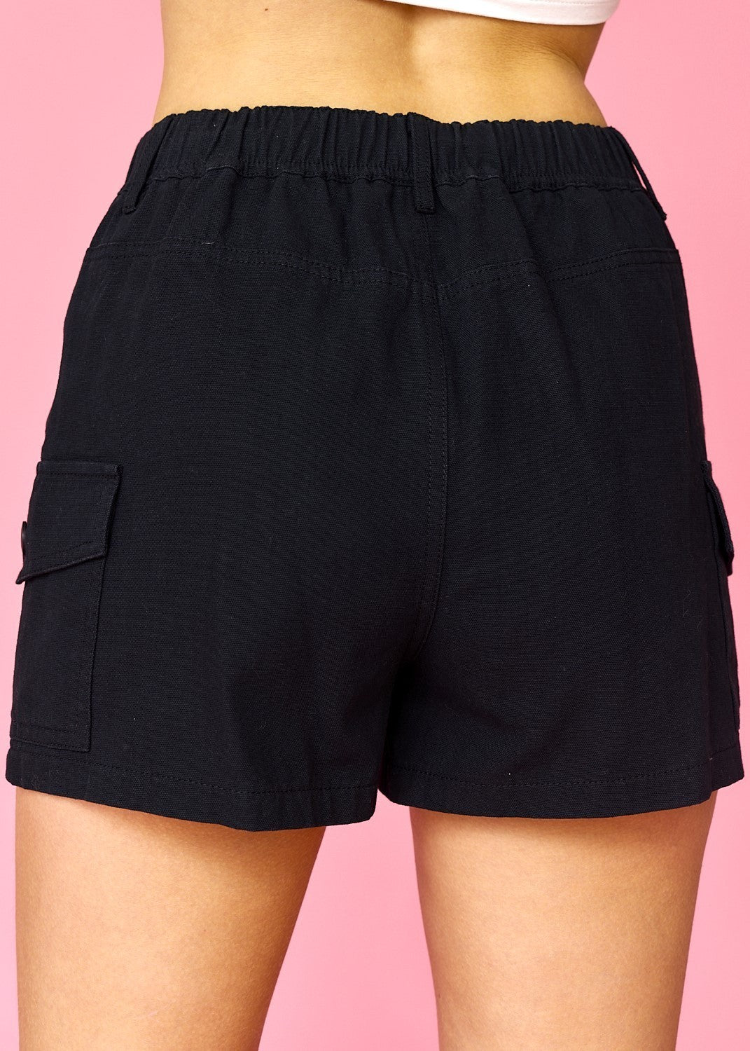 Stretchy Back Denim Cargo Shorts 