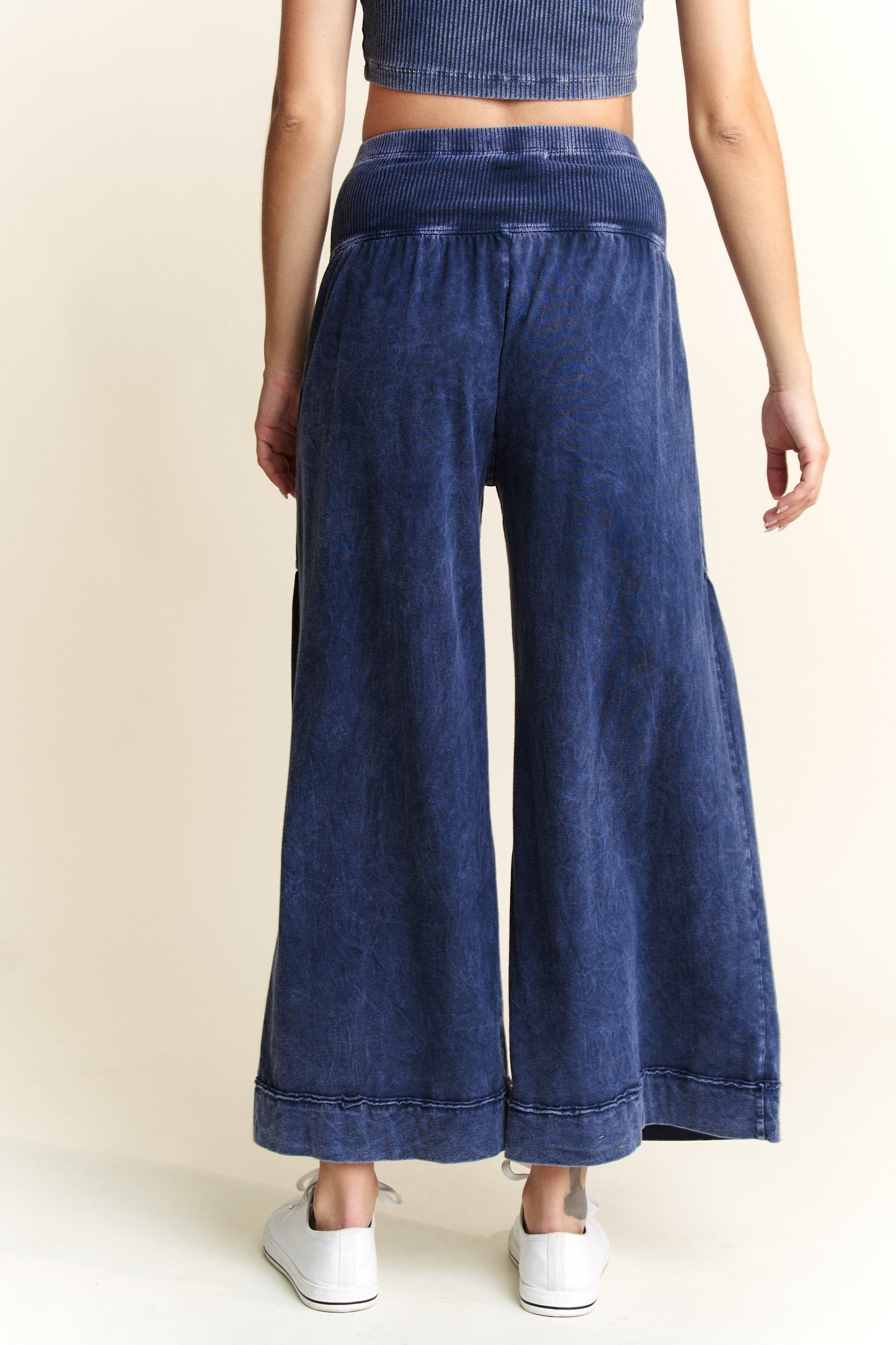 Mineral Washed Wide Leg Boho Pants