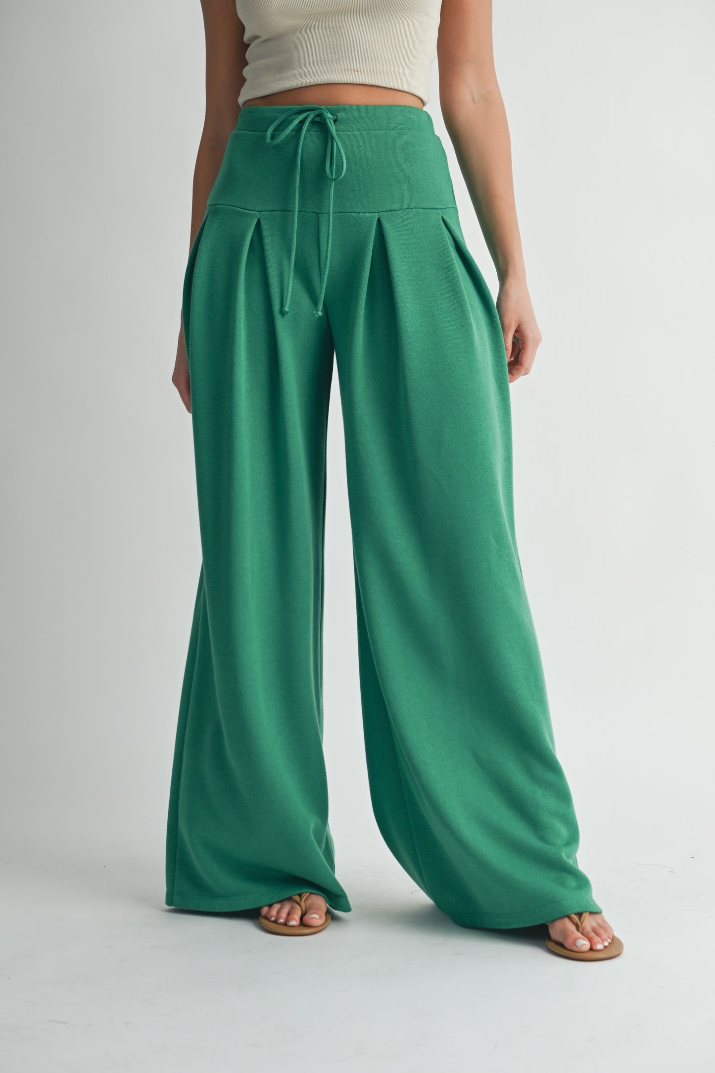 Kelly Green Wide Waist Pants