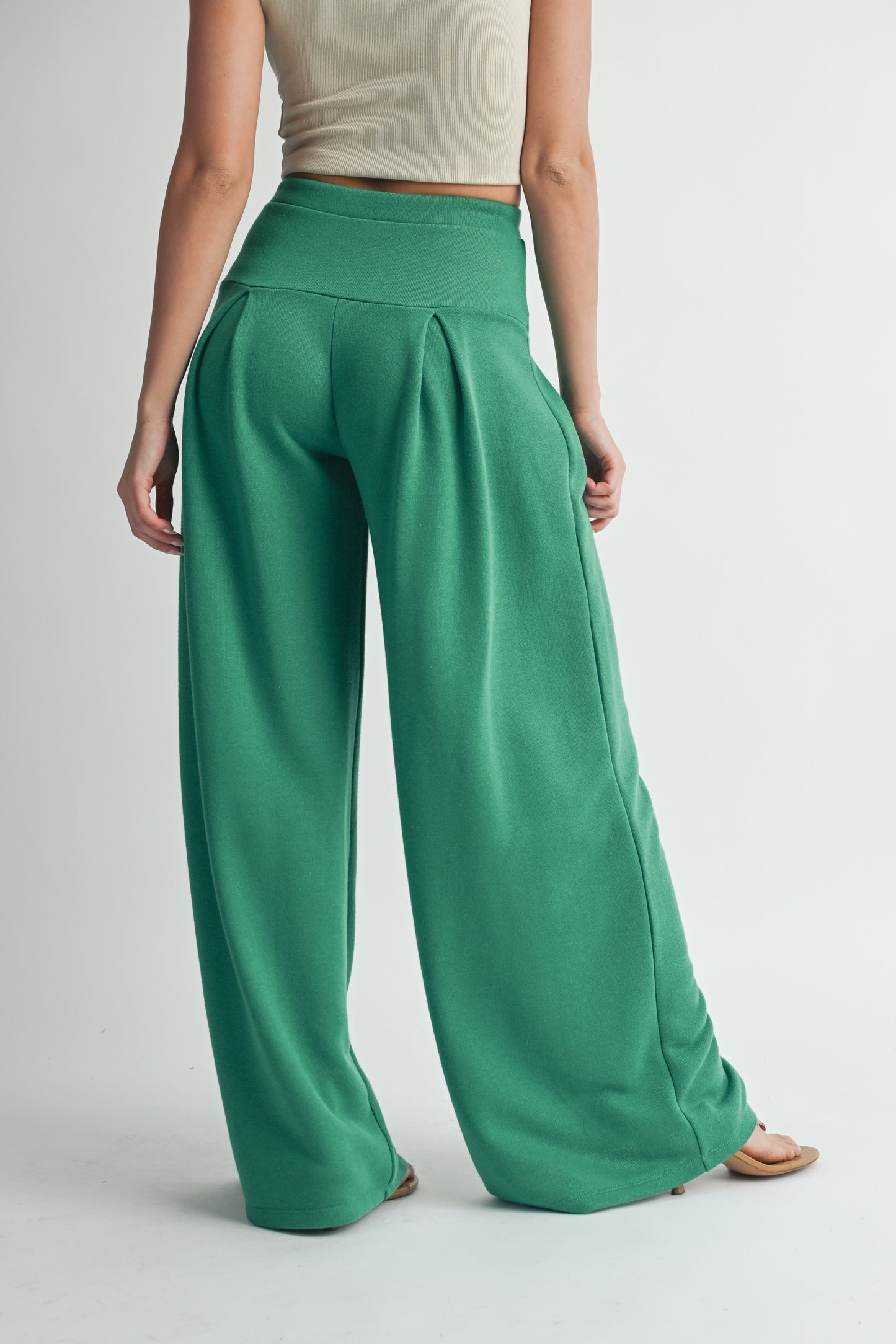 Kelly Green Wide Waist Pants