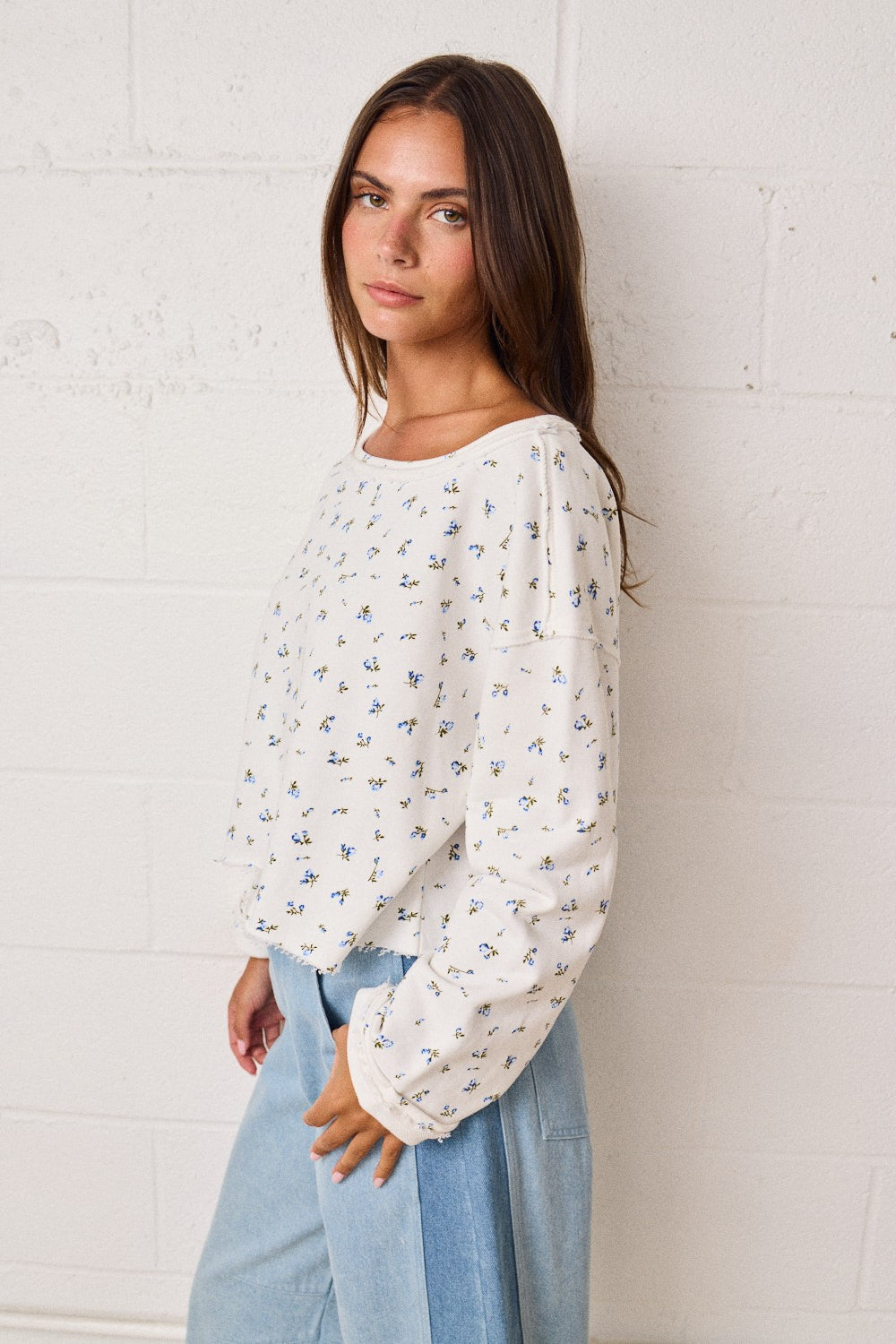 Slouchy Off Shoulder Sweatshirt