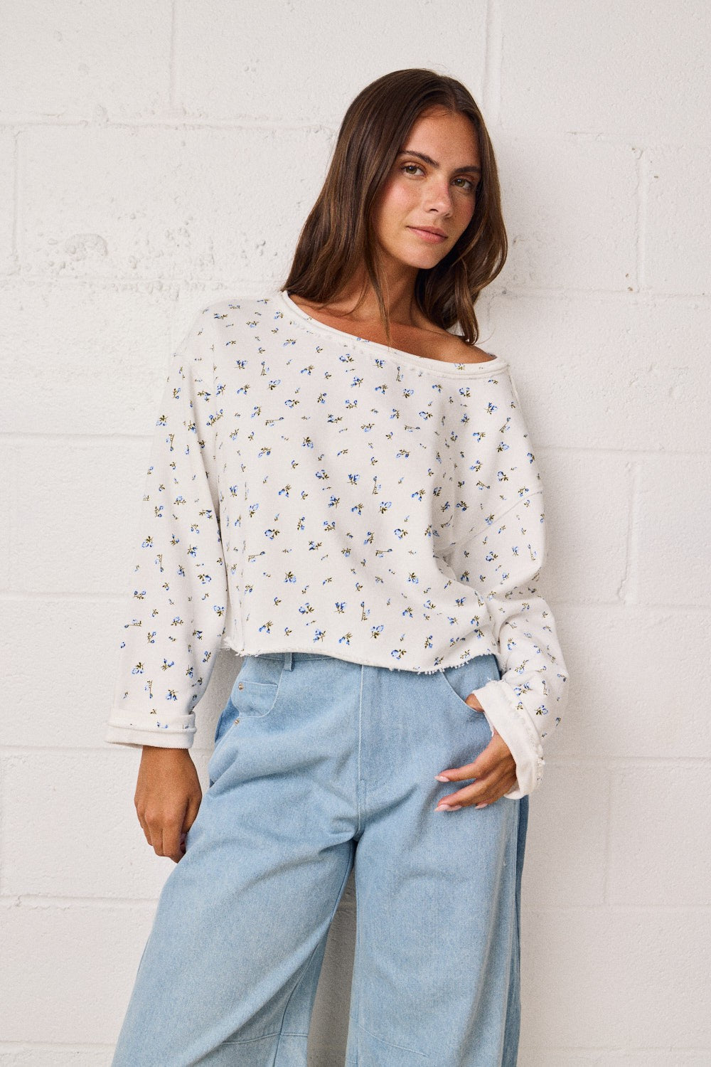 Slouchy Off Shoulder Sweatshirt
