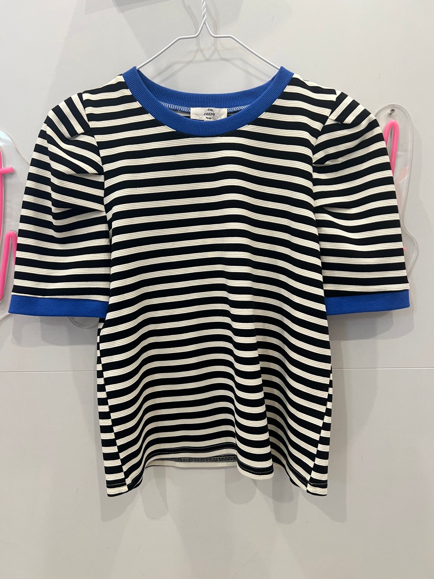 Contrast puff sleeve Tee