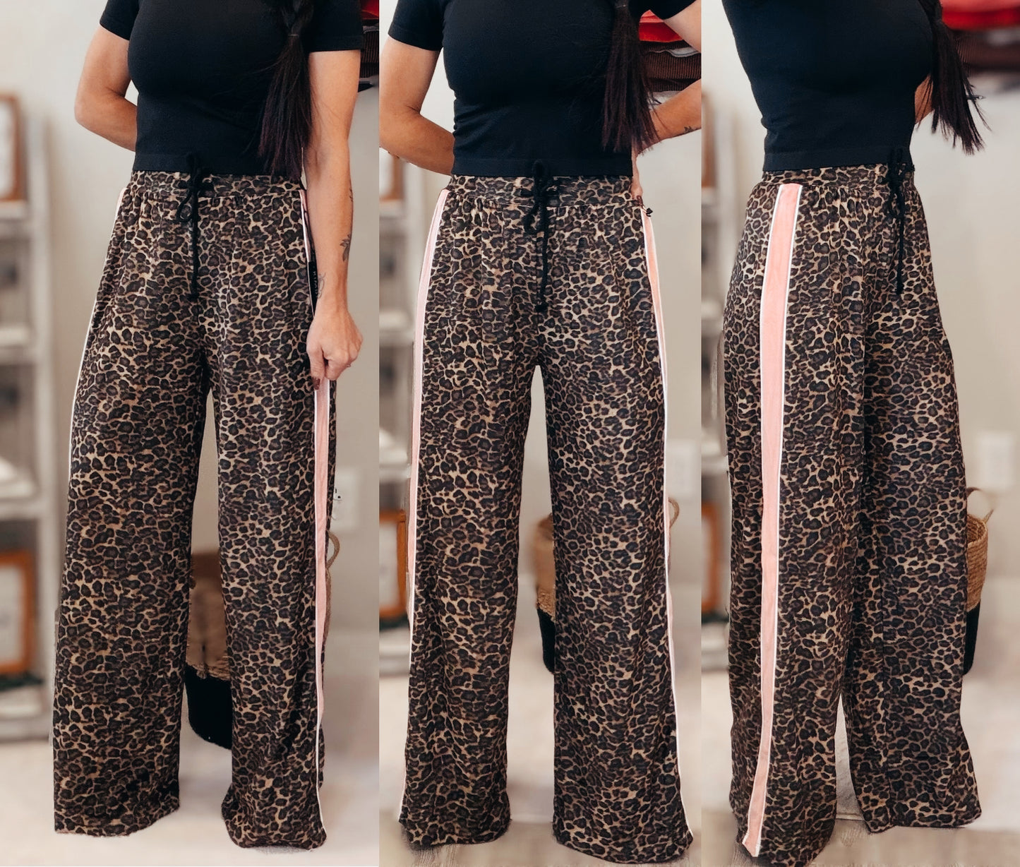 Leopard Print Velour Pants