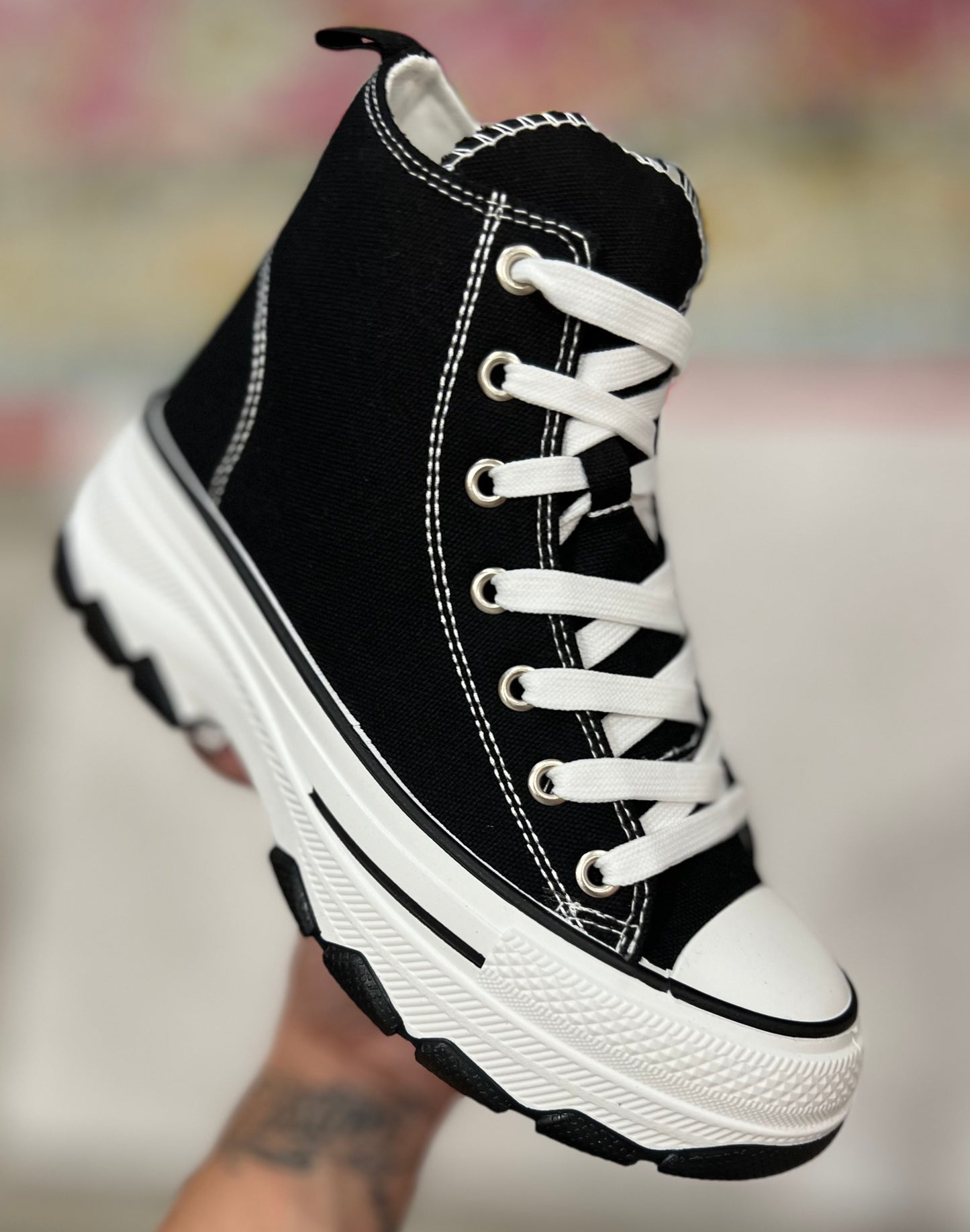 Lace up platform sneakers