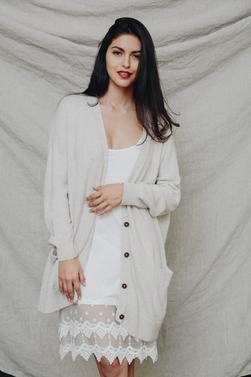 Ivory Midi Lace Dress