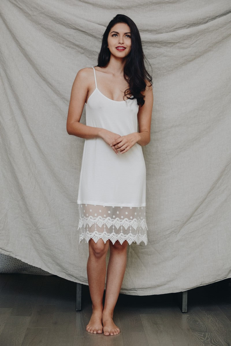 Ivory Midi Lace Dress
