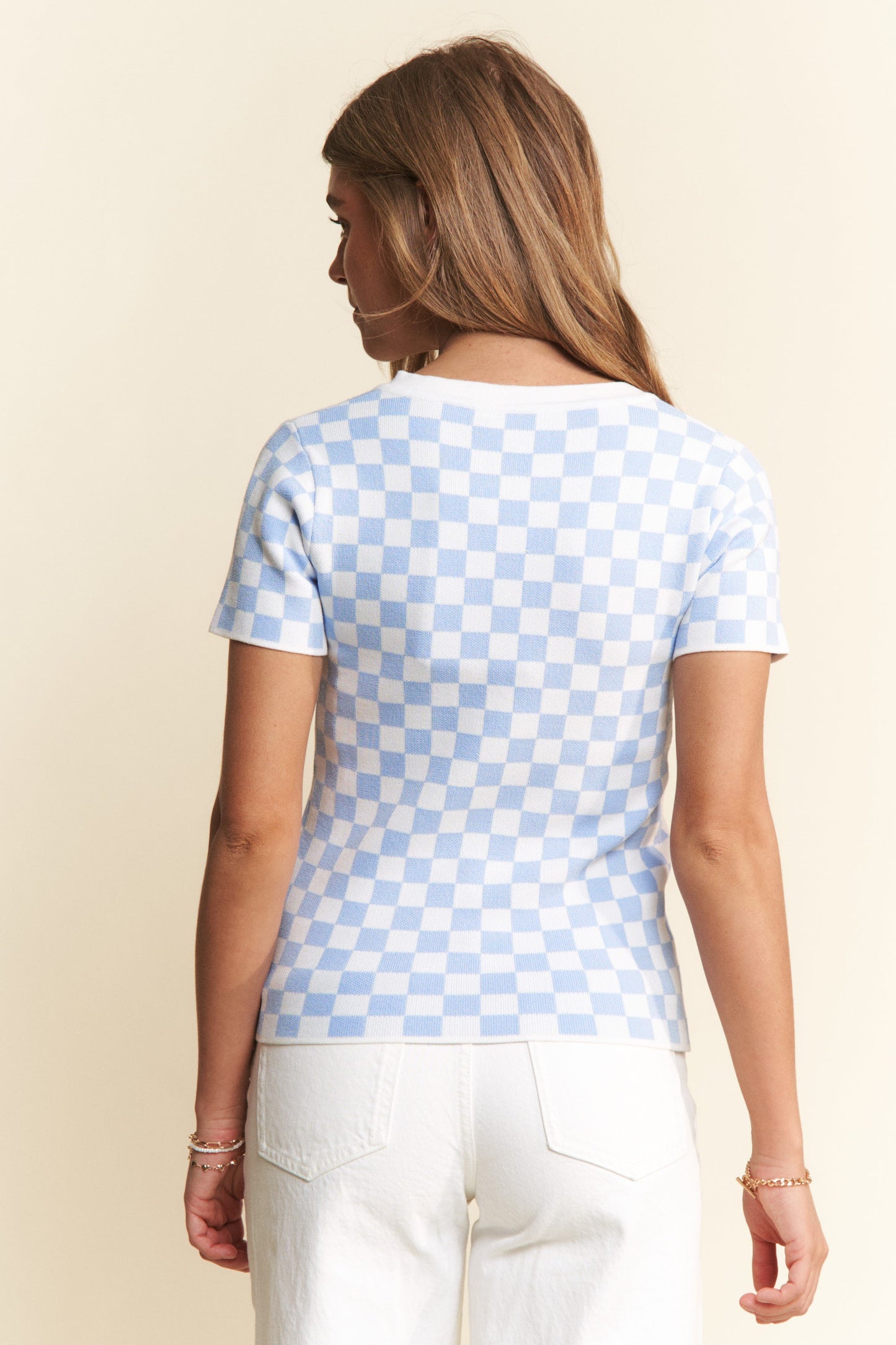 Blue Checker Sweater Henley