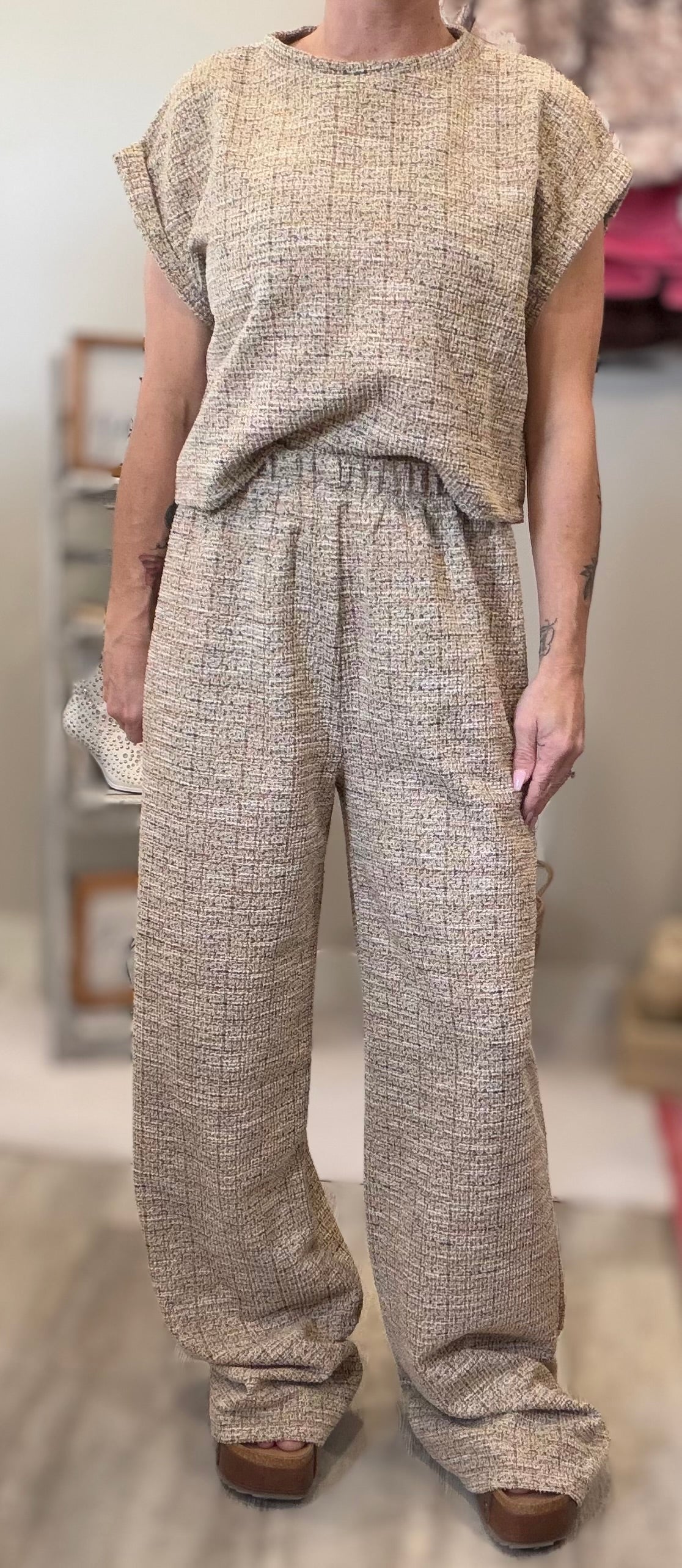Tweed Top and Pants Set