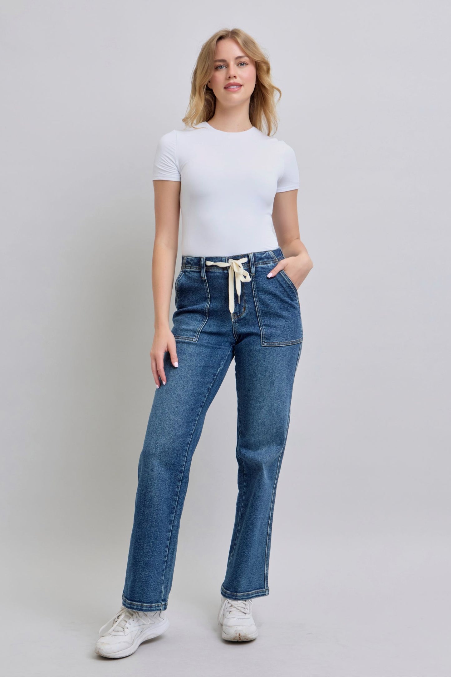 Judy Blue Wide Leg Drawstring Denim