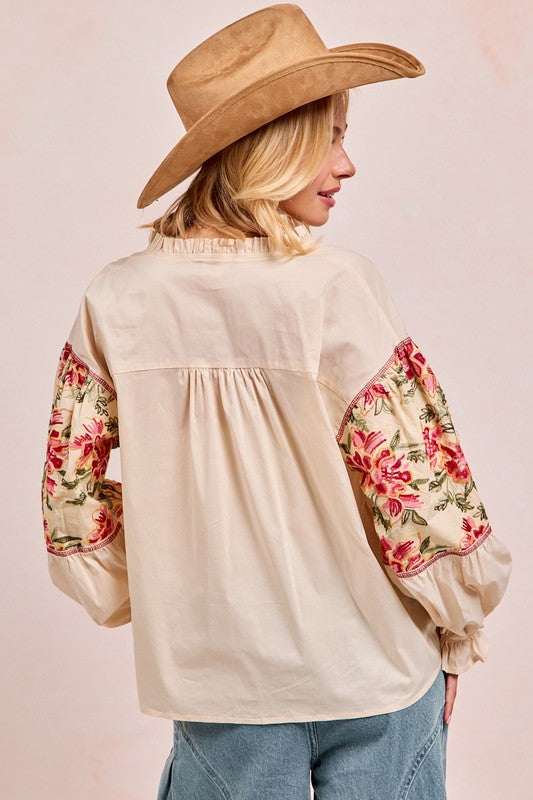 Woven Embroidered Blouse