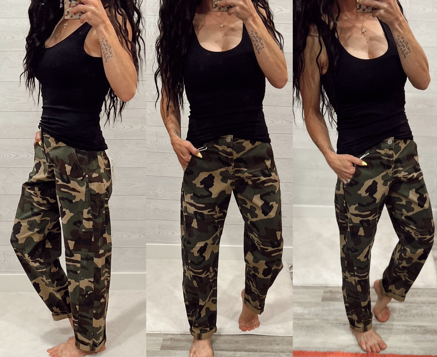 Risen Camo Barrel Jeans