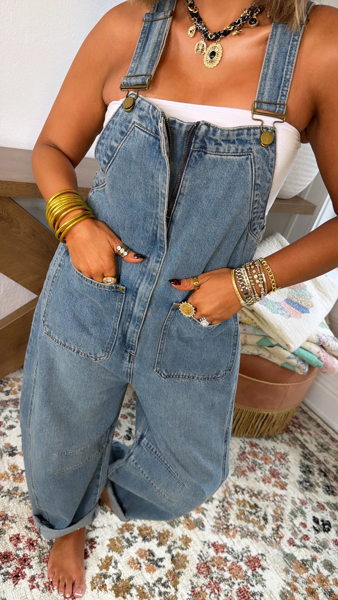 Western Barrel Leg Overalls