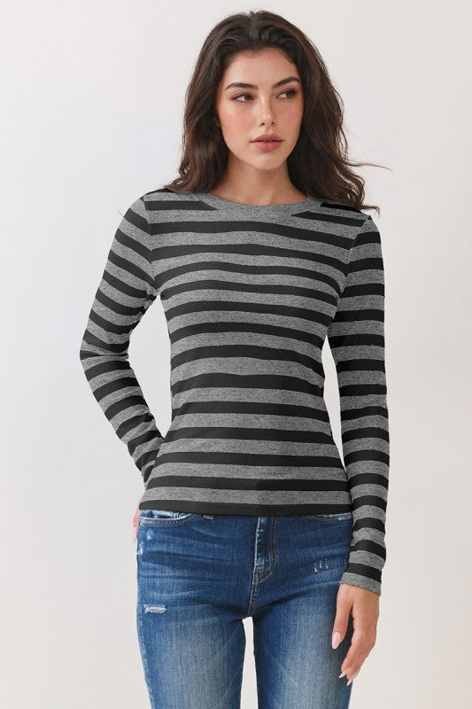 Striped Long Sleeve Tops