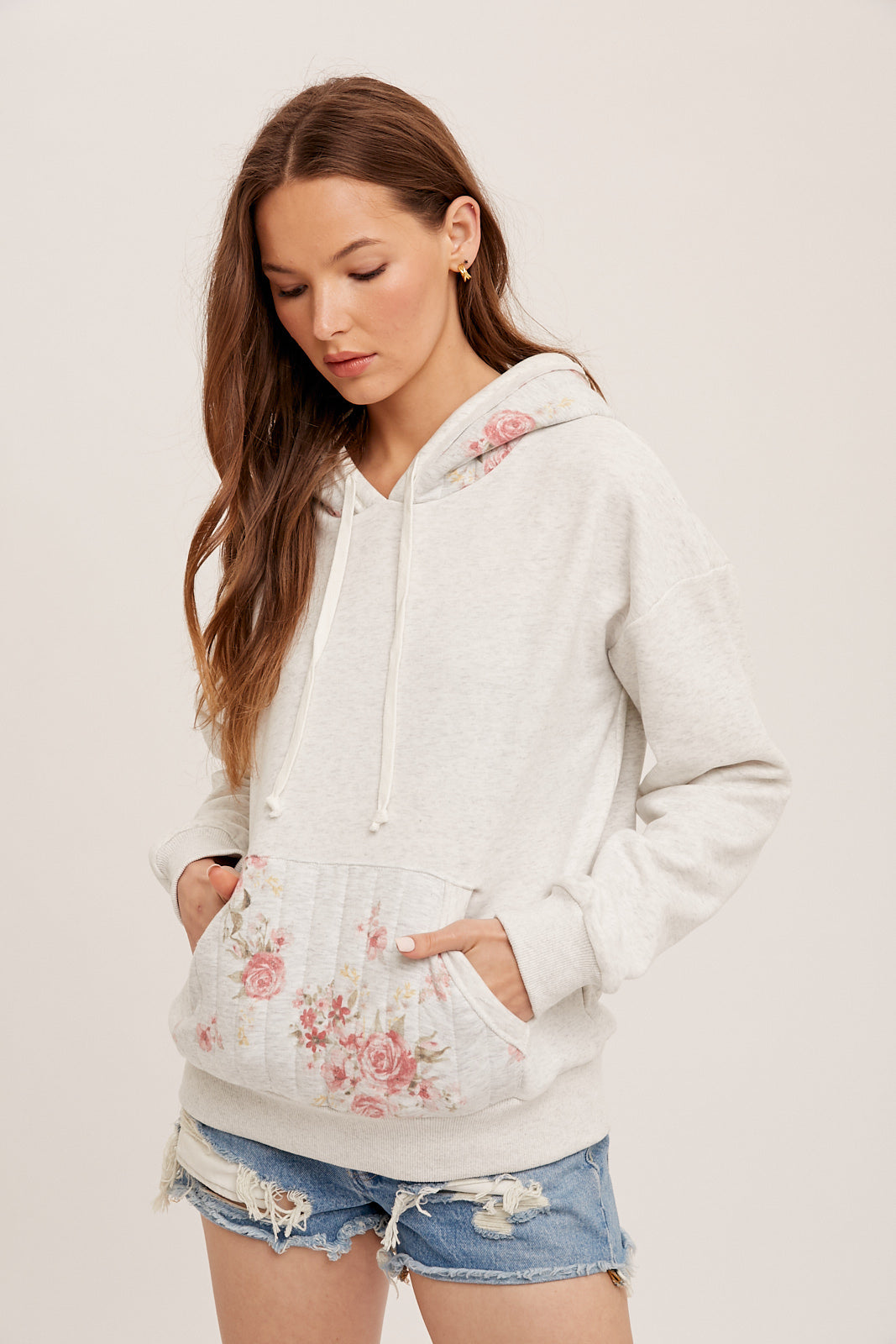 Quilted Floral Hoodie