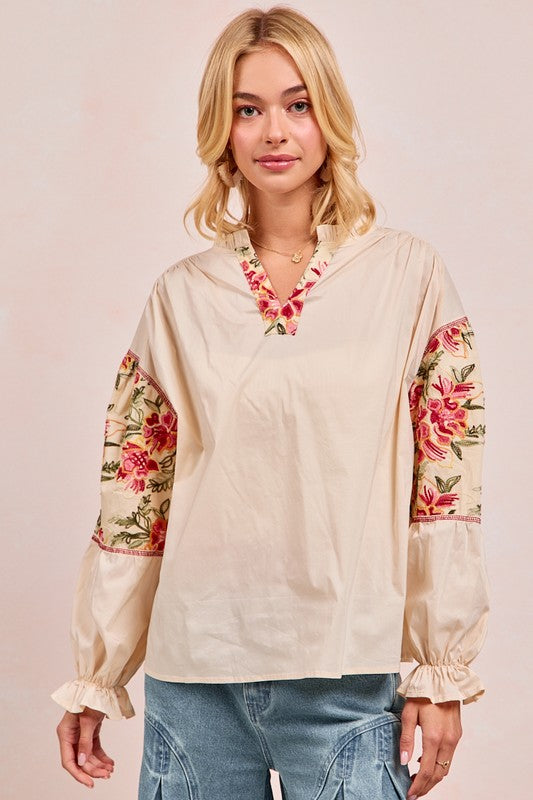Woven Embroidered Blouse