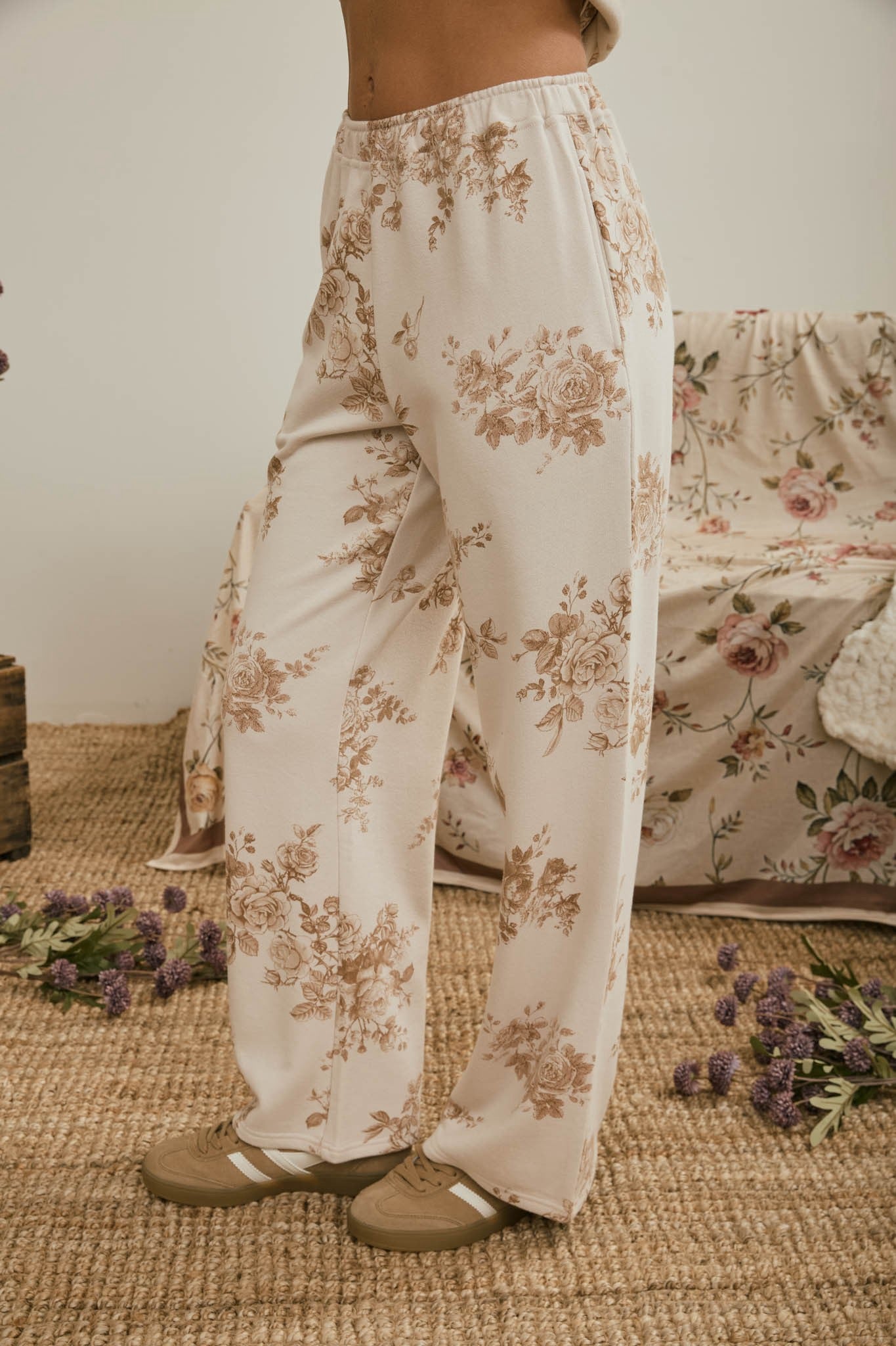 Floral Toile Knit Set