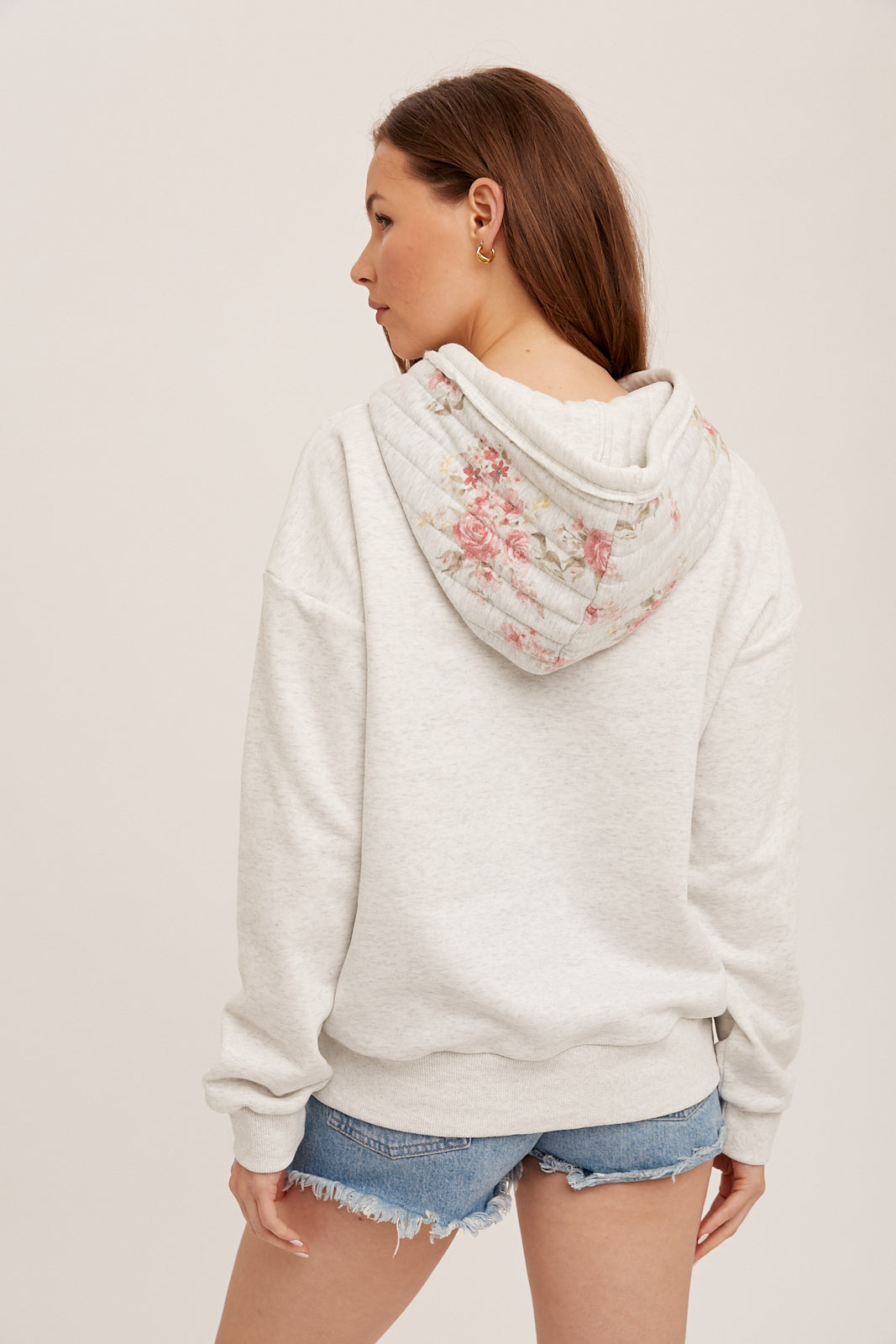 Quilted Floral Hoodie