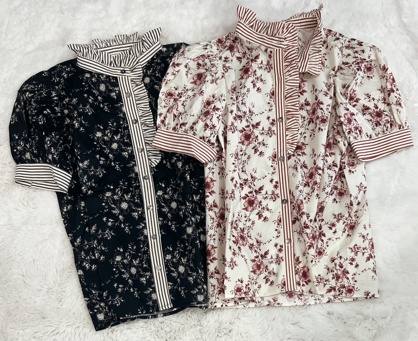 Entro Floral Ruffle Blouse