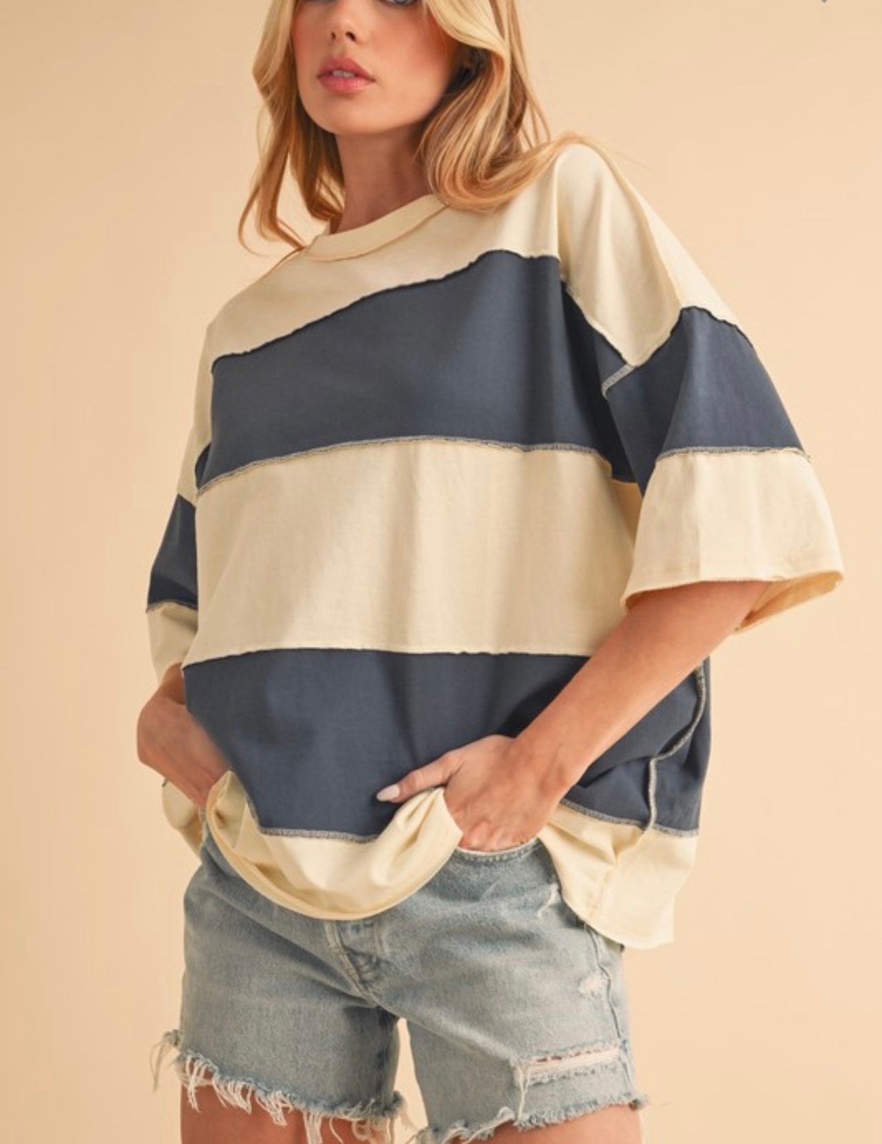 Stripe Reverse Seam Top