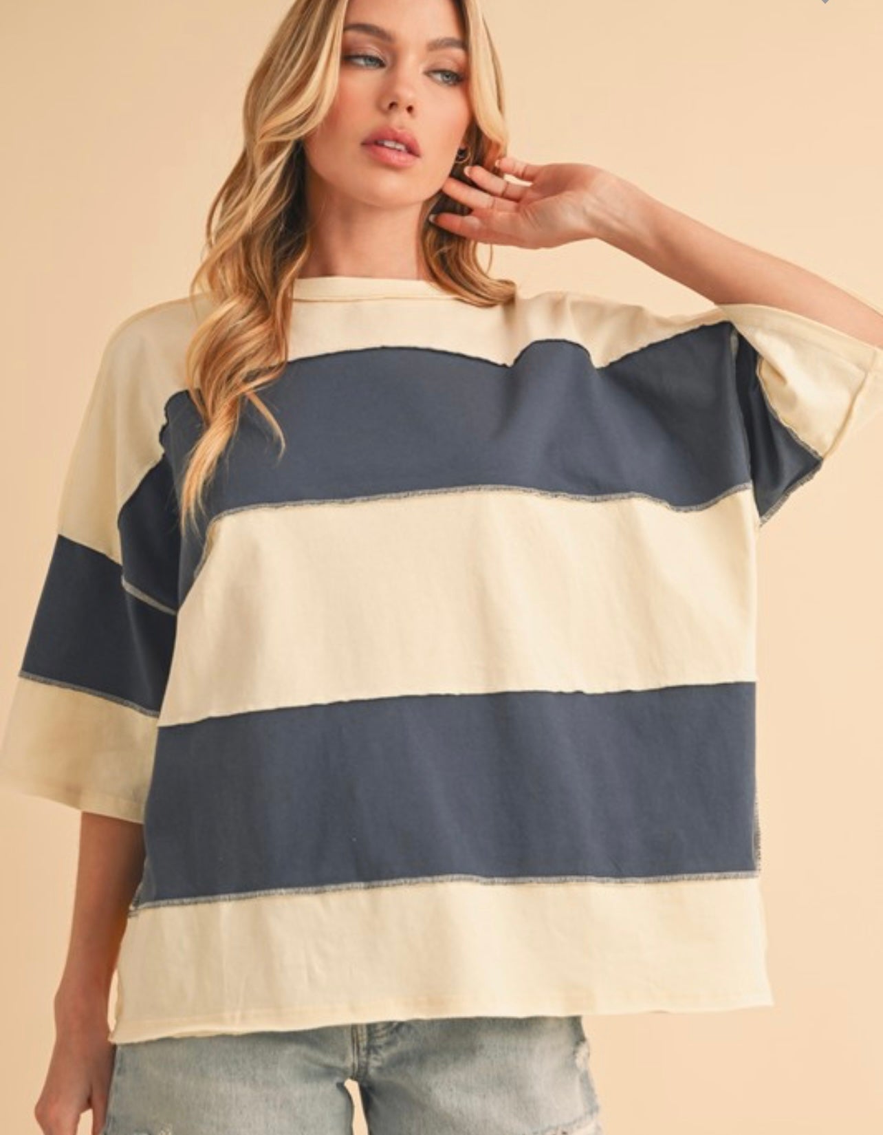 Stripe Reverse Seam Top
