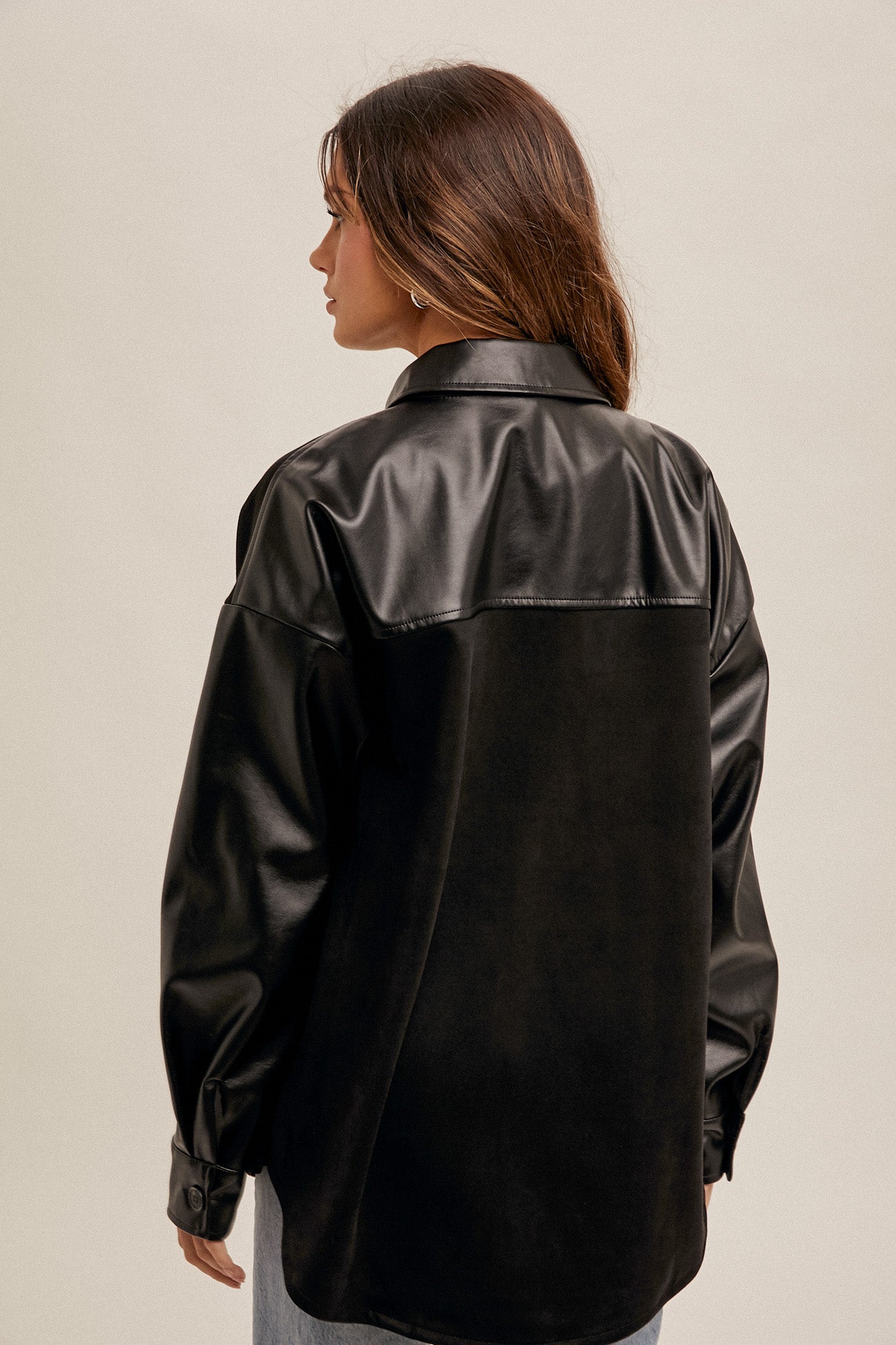 Faux Leather and Suede Jacket