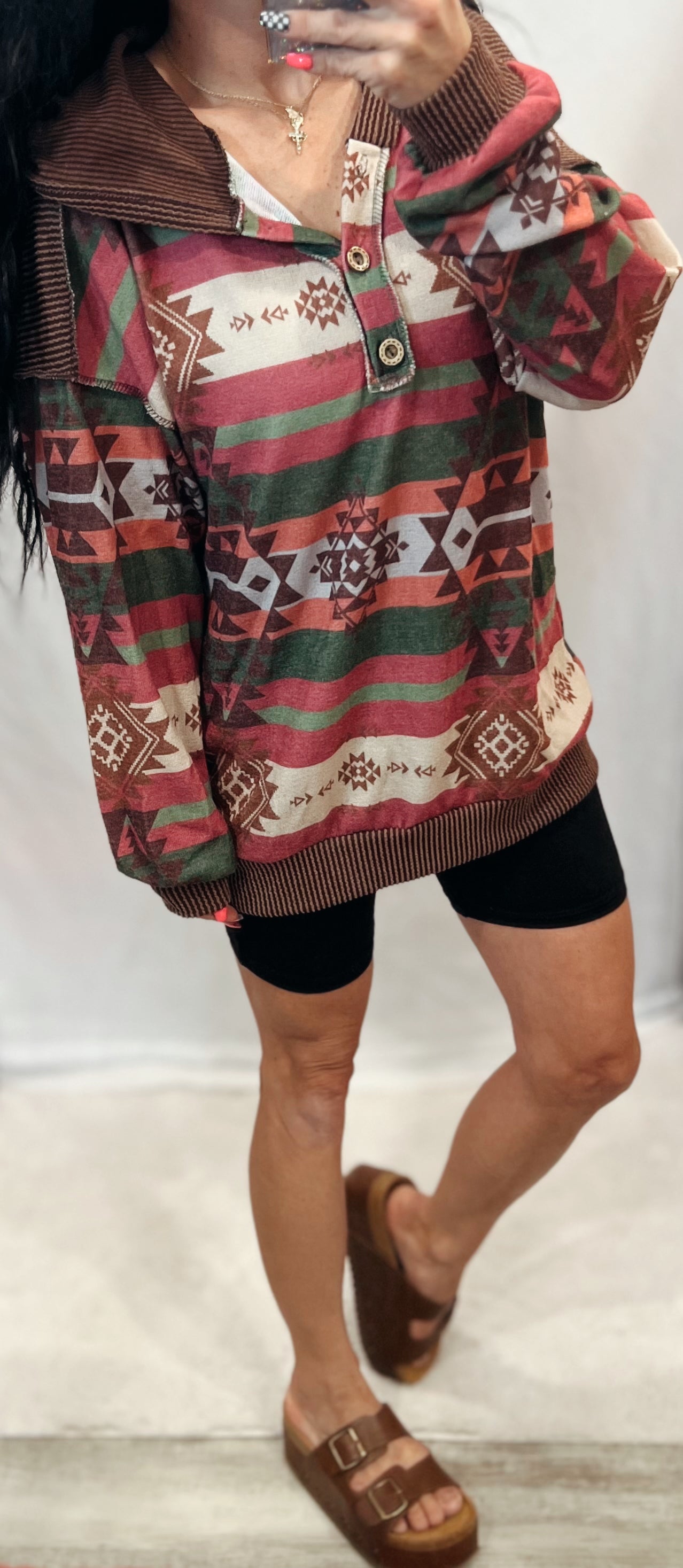 Multi Color Hooded Top