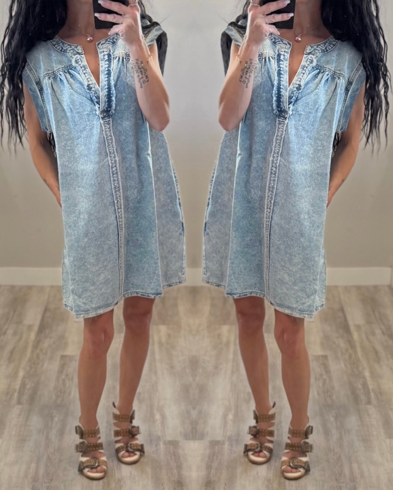 Stone Wash Denim Dress
