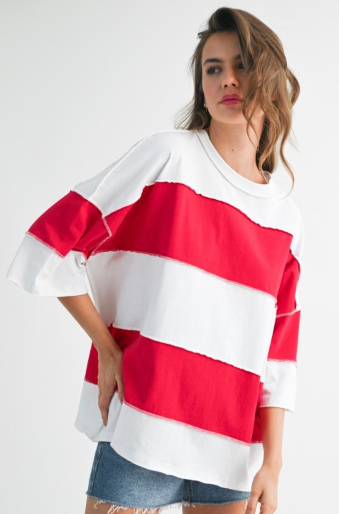 Stripe Reverse Seam Top