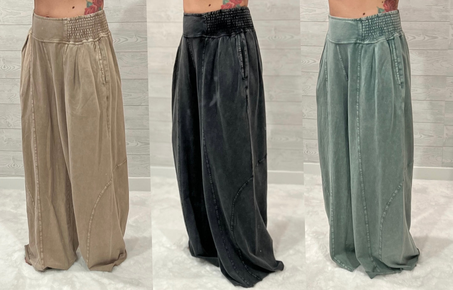 Mineral Wash Terry Knit Pants