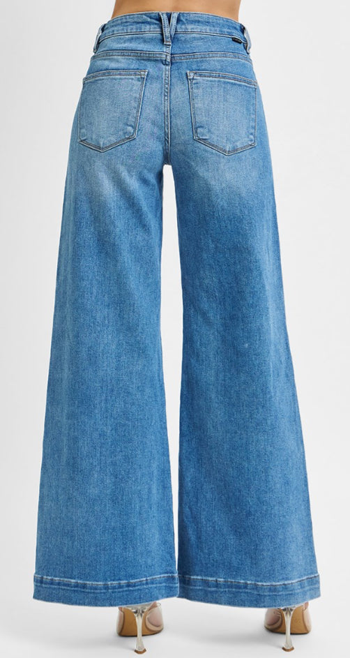 Risen Mid Rise Patch Pocket Denim