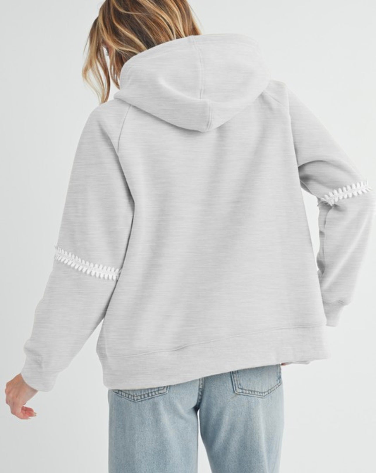 Lace Trim Oversized Hoodie