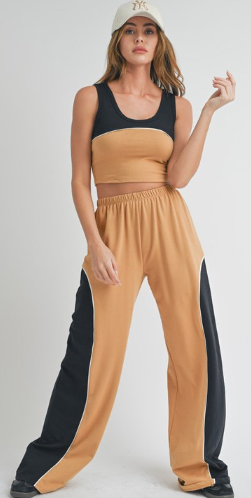 Wide Leg Camel Set