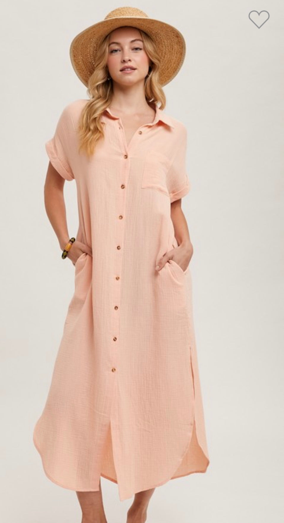 Woven Button Maxi Dress